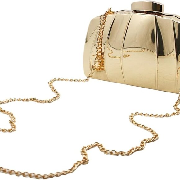 Women Metallic Clutch Purse Evening Bag Wedding Party Shoulder Bag - Picture 6 of 6